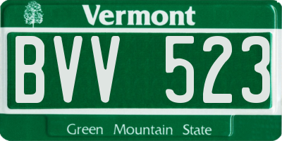VT license plate BVV523