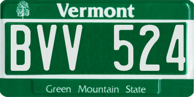 VT license plate BVV524