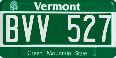 VT license plate BVV527