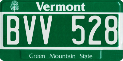 VT license plate BVV528
