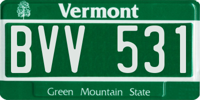 VT license plate BVV531