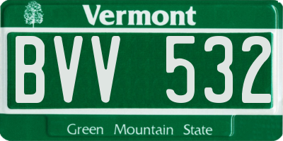 VT license plate BVV532