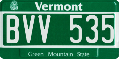 VT license plate BVV535