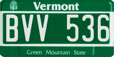 VT license plate BVV536