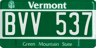 VT license plate BVV537
