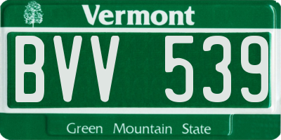 VT license plate BVV539