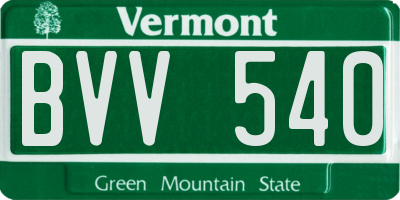 VT license plate BVV540