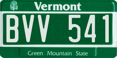 VT license plate BVV541