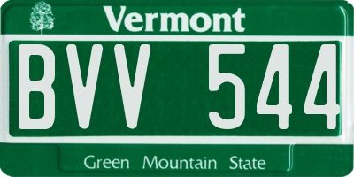 VT license plate BVV544