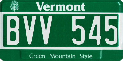 VT license plate BVV545