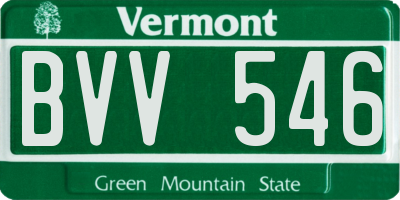 VT license plate BVV546