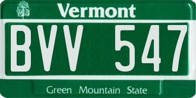 VT license plate BVV547