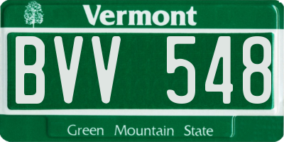 VT license plate BVV548