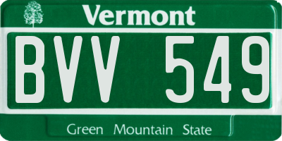 VT license plate BVV549
