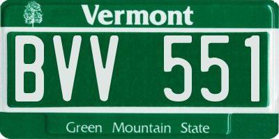 VT license plate BVV551