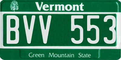 VT license plate BVV553