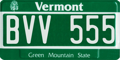VT license plate BVV555