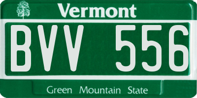 VT license plate BVV556