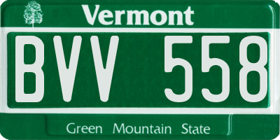 VT license plate BVV558