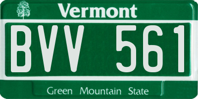 VT license plate BVV561