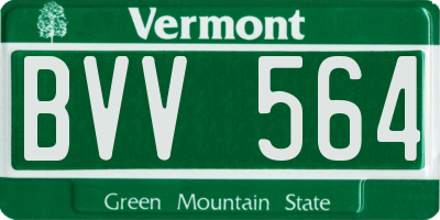 VT license plate BVV564