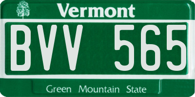 VT license plate BVV565