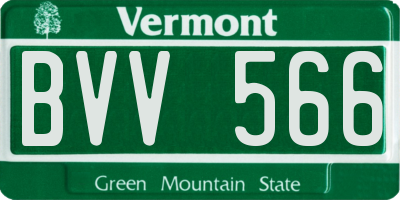 VT license plate BVV566