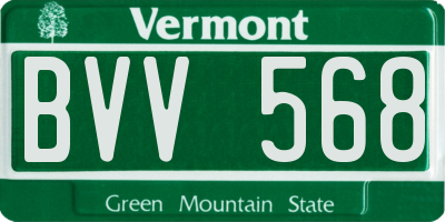VT license plate BVV568