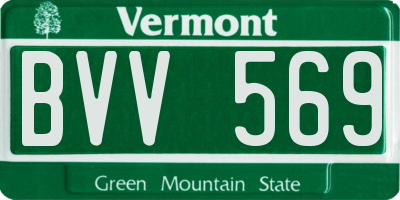 VT license plate BVV569