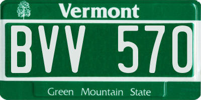 VT license plate BVV570
