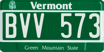 VT license plate BVV573