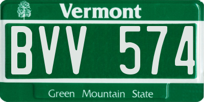 VT license plate BVV574