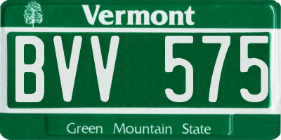 VT license plate BVV575