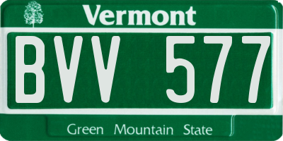 VT license plate BVV577