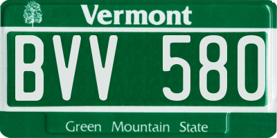 VT license plate BVV580