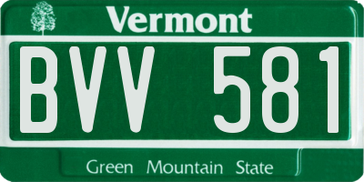 VT license plate BVV581