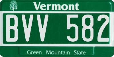 VT license plate BVV582