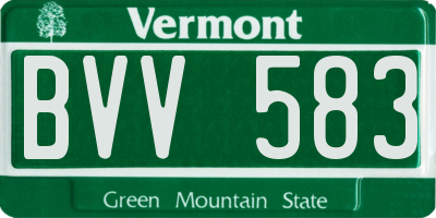 VT license plate BVV583