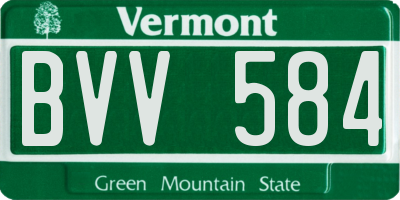 VT license plate BVV584