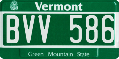 VT license plate BVV586