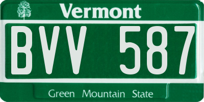 VT license plate BVV587