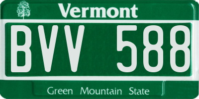 VT license plate BVV588