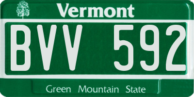 VT license plate BVV592