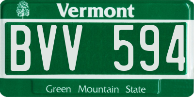 VT license plate BVV594