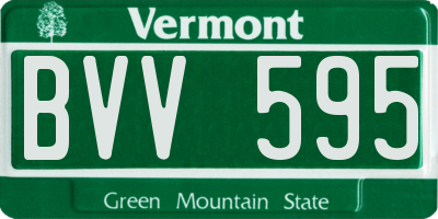 VT license plate BVV595