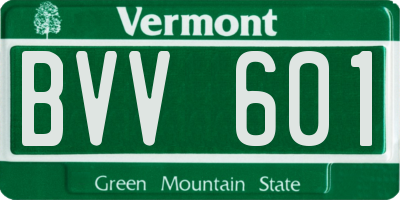 VT license plate BVV601