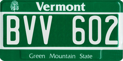 VT license plate BVV602