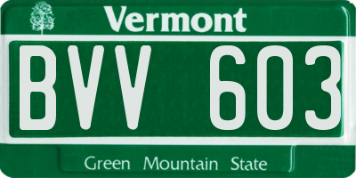 VT license plate BVV603
