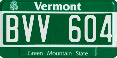 VT license plate BVV604