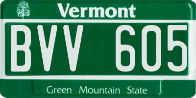 VT license plate BVV605